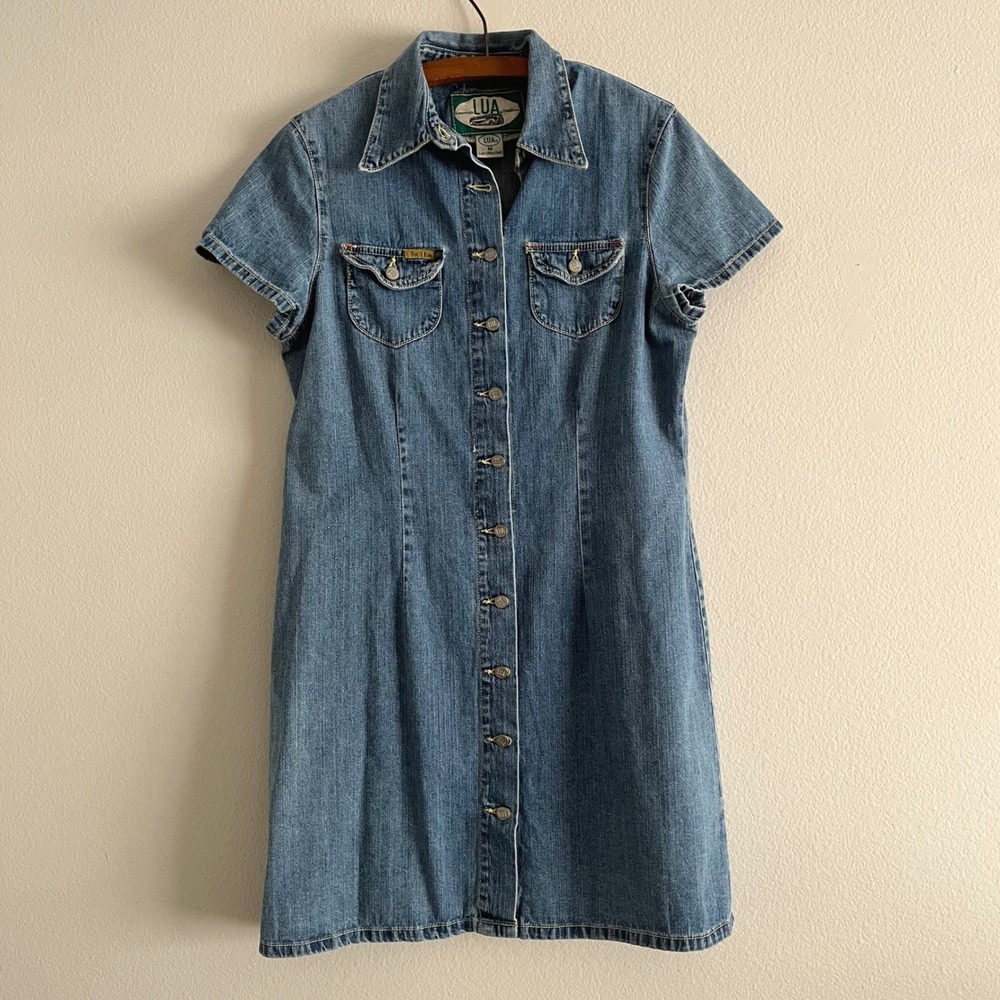 Vintage 90's‎ Denim Shirt Dress Medium